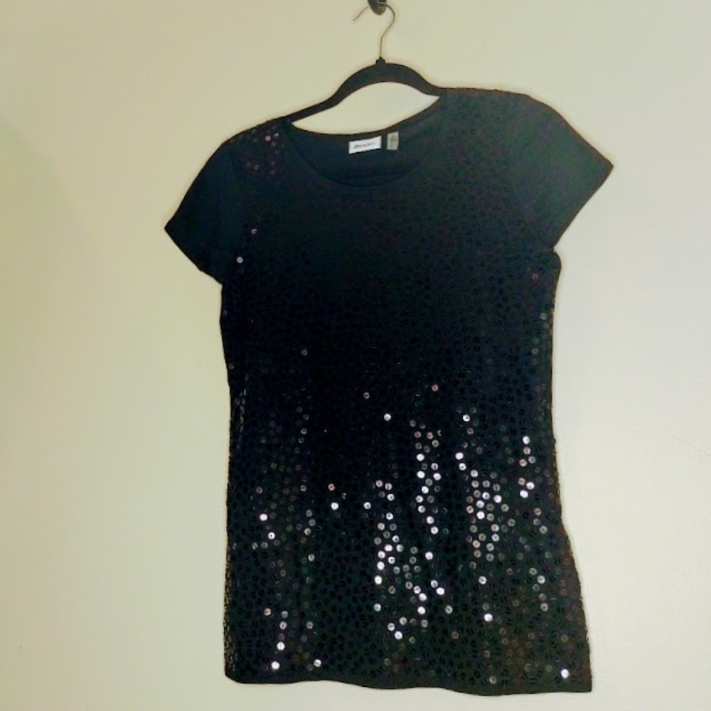 Sequin Tee Shirt by DKNY NWT
